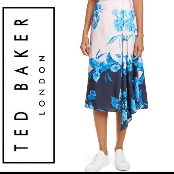 Ted BAKER Nemea Fantasia Floral Asymmetrical Skirt  US 6 - Picture 2 of 9